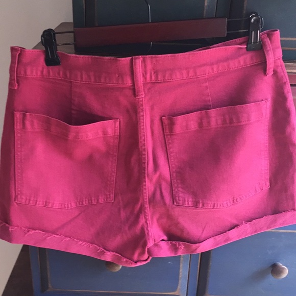 Madewell Patch Pocket Cutoff Red Denim Shorts 31 - Picture 2 of 3
